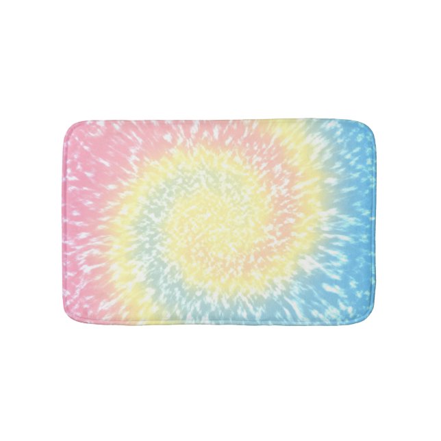 Pastel Tie Dye Hippie Swirl Badrumsmatta (Framsidan)