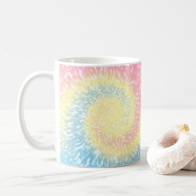 Pastel Tie Dye Hippy Swirl Kaffemugg (Med munk)