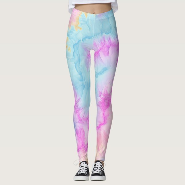 Pastel Tie Dye Leggings (Framsida)