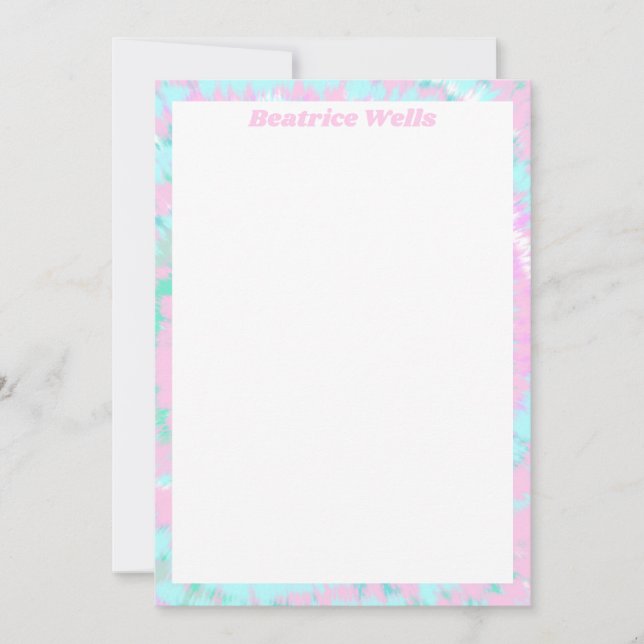 Pastel Tie Dye Mönster Rosa Aqua Mint Grönt (Framsida)