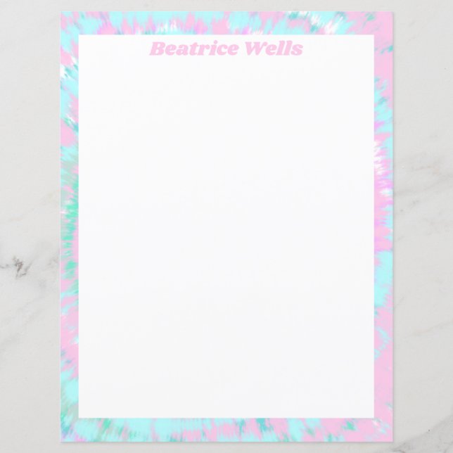 Pastel Tie Dye Mönster Rosa Aqua Mint Grönt (Framsida)