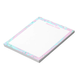 Pastel Tie Dye Mönster Rosa Aqua Mint Grönt Anteckningsblock