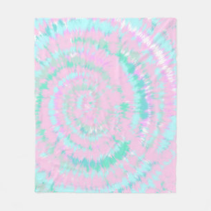 Pastel Tie Dye Mönster Rosa Aqua Mint Grönt Fleecefilt