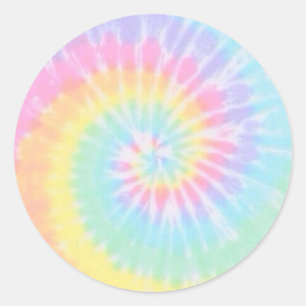 Pastel Tie-Dye Sticker Runt Klistermärke