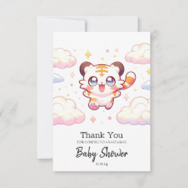 Pastel Tiger Baby Shower Tack Kort