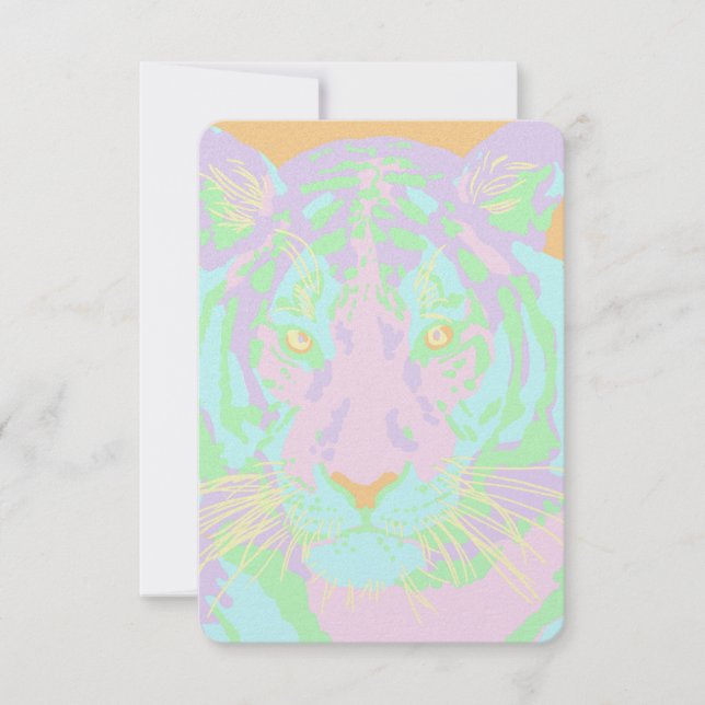 Pastel Tiger Party Inbjudningar (Framsida)