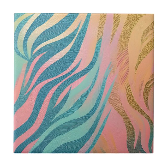 Pastel Tiger Rand Kakelplatta (Framsidan)