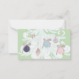 Pastel Träd & Ornament Note Card Anteckningskort