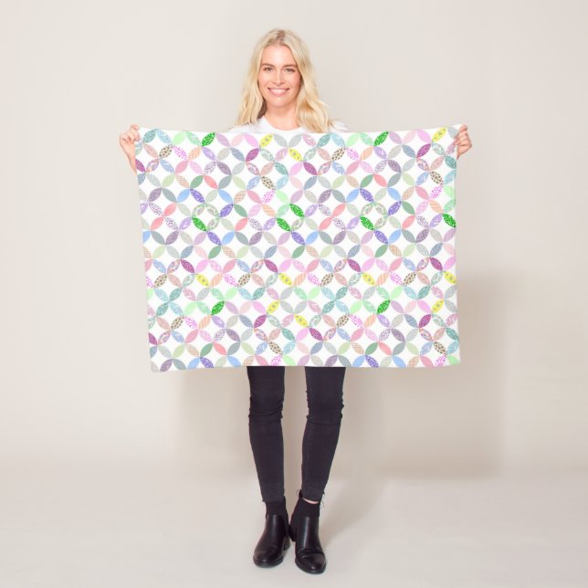 Pastel Traditional Patchwork Quilt Retro Baby Fleecefilt (På plats)