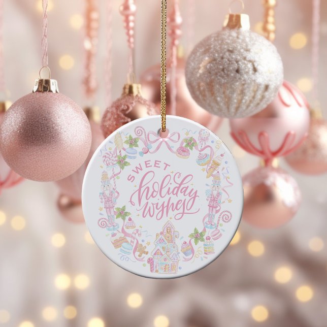 Pastel Treats | Sweet Holiday Wishes Julgransprydnad Keramik (Skapare uppladdad)