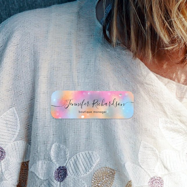 Pastel Trendig Modern Chic Finare Calligraphy Namnbricka (Skapare uppladdad)