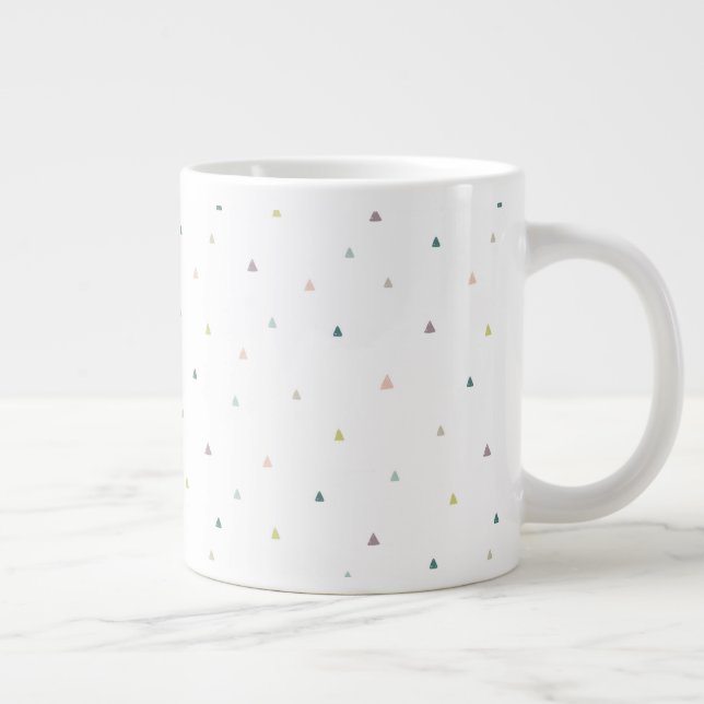 Pastel Triangle Doodle Mönster Jumbo Mugg (Höger)
