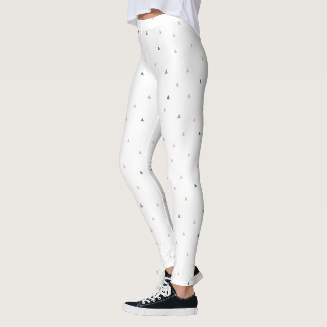 Pastel Triangle Doodle Mönster Leggings (Vänster)