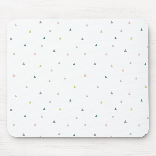 Pastel Triangle Doodle Mönster Musmatta (Framsidan)