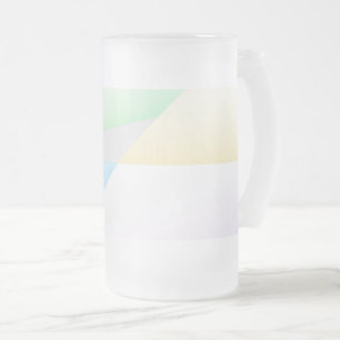 Pastel Triangles Frosted Glass Beer Mugg