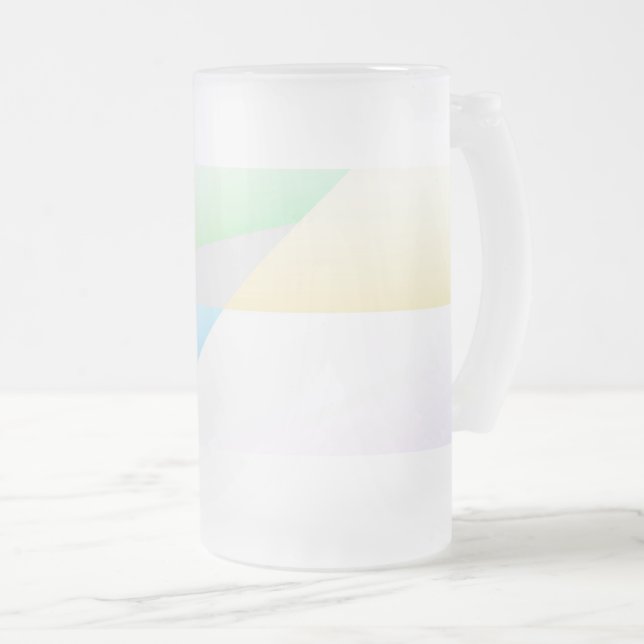 Pastel Triangles Frosted Glass Beer Mugg (Framsida höger)