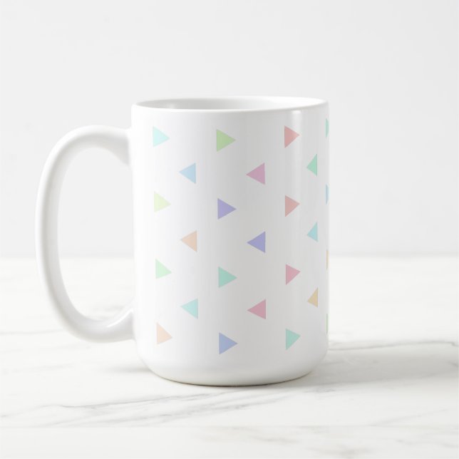 Pastel Triangles Mönster Multifärgad Kaffemugg (Vänster)