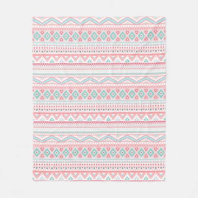 Pastel Tribal Mönster Fleece Blanket, Medium (Framsidan)
