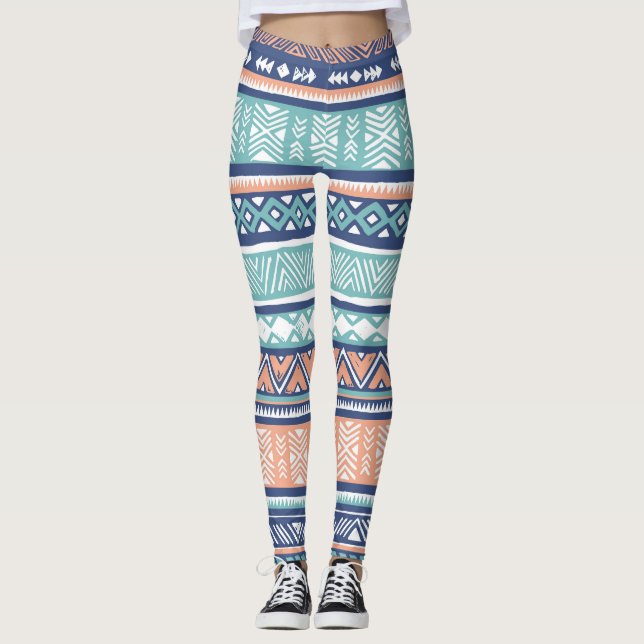 Pastel Tribal Navajo: Sömlös mönster. Leggings (Framsida)