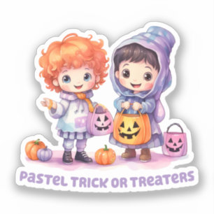 Pastel Trick eller Treaters Klistermärken