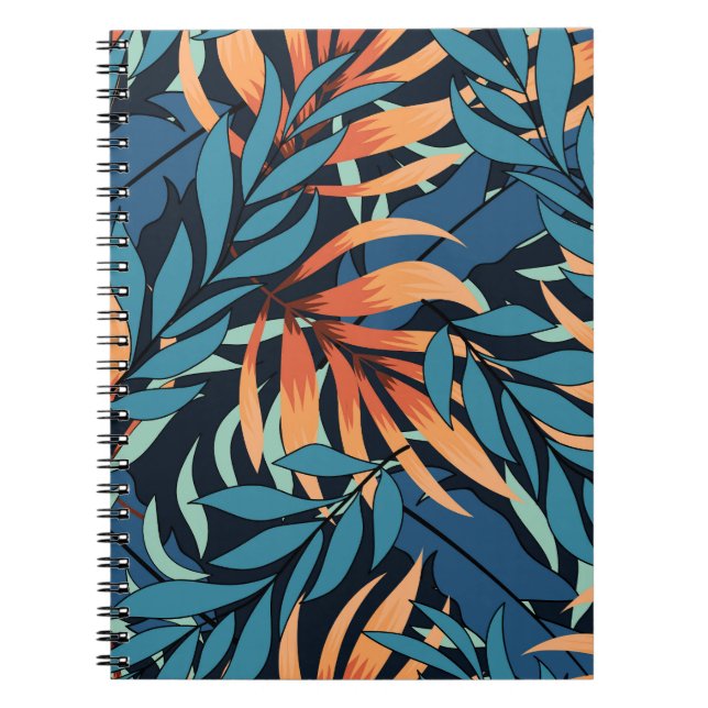 Pastel Tropical Abstrakt Botanicals Anteckningsbok (Framsidan)