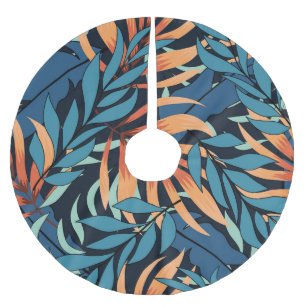 Pastel Tropical Abstrakt Botanicals Julgransmatta Borstad Polyester