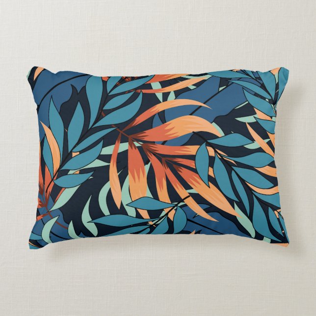 Pastel Tropical Abstrakt Botanicals Prydnadskudde (Framsidan)