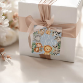 Pastel Tropical Baby dusch Jungle Safari Animals Gåvor Etiketter