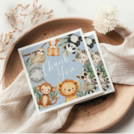 Pastel Tropical Baby dusch Jungle Safari Animals Pappersservett