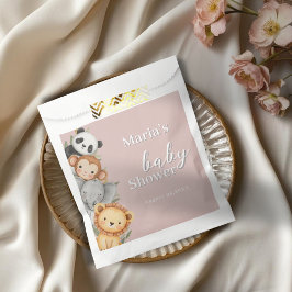 Pastel Tropical Baby Shower Jungle Safari Animals