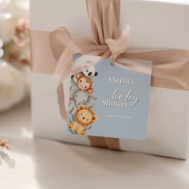 Pastel Tropical Baby Shower Jungle Safari Animals Gåvor Etiketter