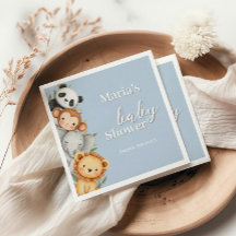 Pastel Tropical Baby Shower Jungle Safari Animals