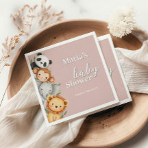 Pastel Tropical Baby Shower Jungle Safari Animals