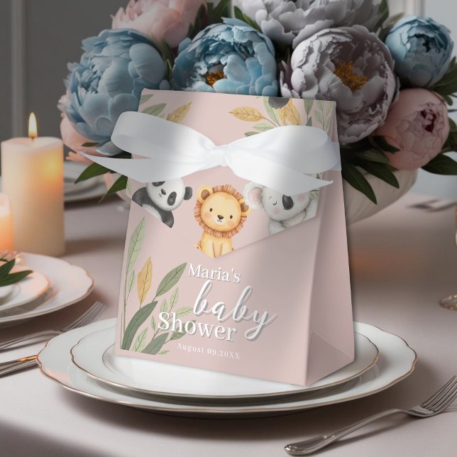 Pastel Tropical Baby Shower Jungle Safari Animals Presentaskar (Skapare uppladdad)