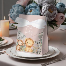 Pastel Tropical Baby Shower Jungle Safari Animals Presentaskar
