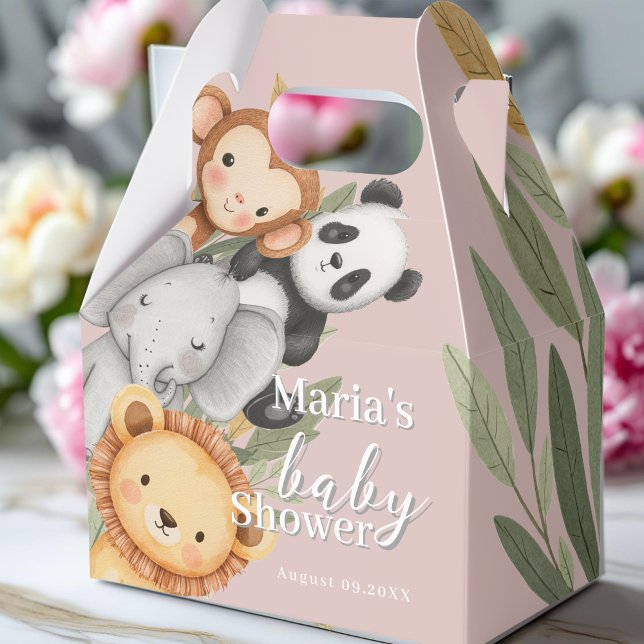 Pastel Tropical Baby Shower Jungle Safari Animals Presentaskar (Skapare uppladdad)