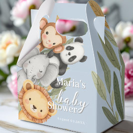 Pastel Tropical Baby Shower Jungle Safari Animals Presentaskar