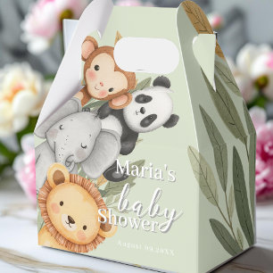 Pastel Tropical Baby Shower Jungle Safari Animals Presentaskar