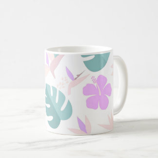Pastel Tropical Floral Pattern Kaffemugg