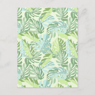 Pastel Tropical Handflatan Löv Vykort