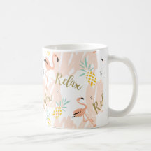 Pastel Tropical Rosa Flamingo Pattern