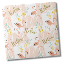 Pastel Tropical Rosa Flamingo Pattern