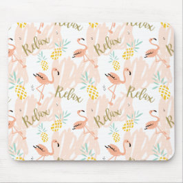 Pastel Tropical Rosa Flamingo Pattern Musmatta