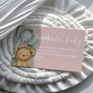 Pastel Tropical Safari Animals Bokar för Baby Visitkort