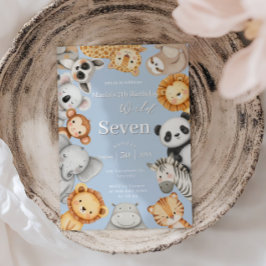 Pastel Tropical Vild Jungle Safari Animals Inbjudningar