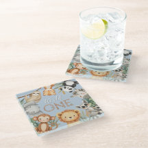 Pastel Tropical Vild One Jungle Safari Animals