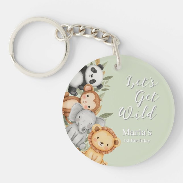 Pastel Tropical Vild One Jungle Safari Animals (Framsidan)