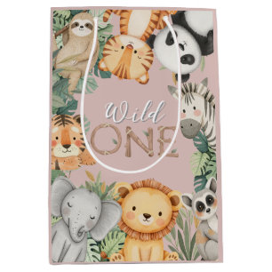Pastel Tropical Vild One Jungle Safari Animals