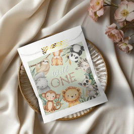 Pastel Tropical Vild One Jungle Safari Animals