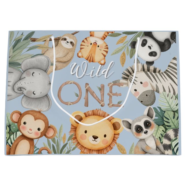 Pastel Tropical Vild One Jungle Safari Animals (Framsidan)